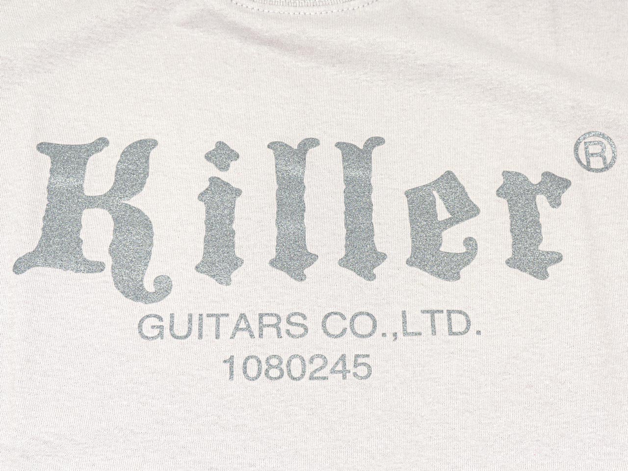 killer t-shirt ice gray silver logo closeup image