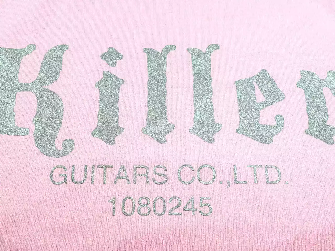 killer guitars t-shirt long sleeve light pink silver logo image