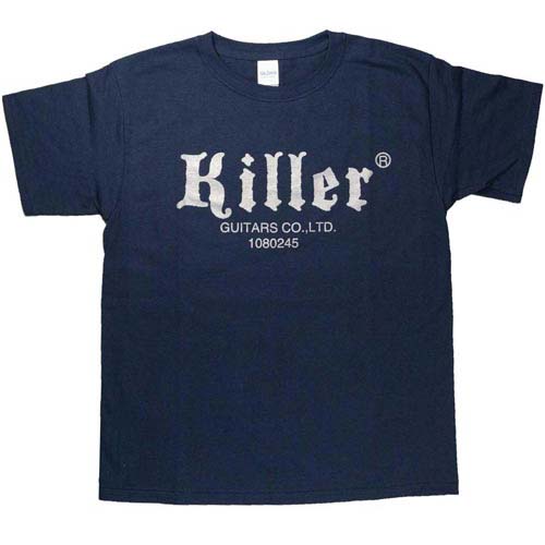 killer guitars t-shirt navy blue silver logo